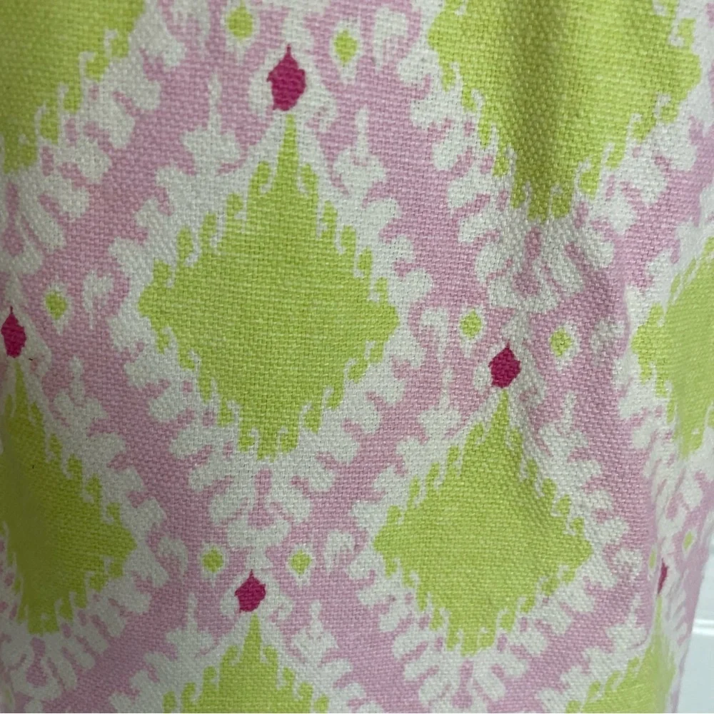 Wiggy Kit Pink Green Geometric‎ Mini Dress Sleeveless Size Small